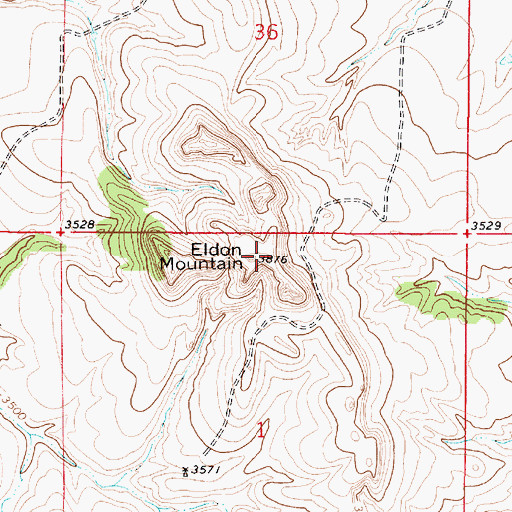 Topographic Map of Eldon Mountain, MT