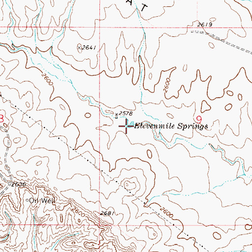 Topographic Map of Elevenmile Springs, MT