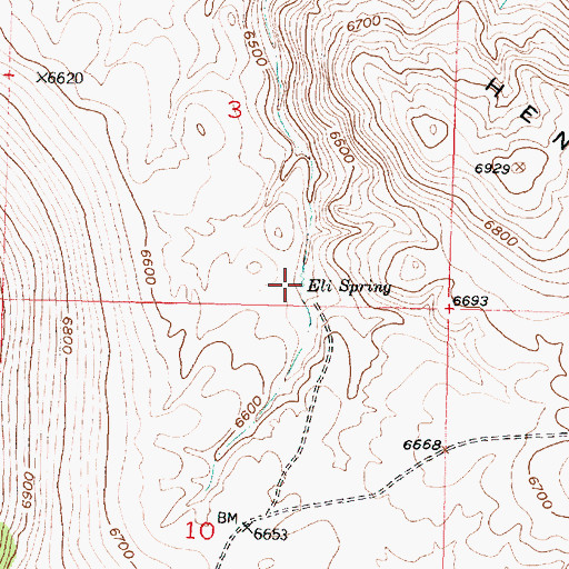 Topographic Map of Eli Spring, MT