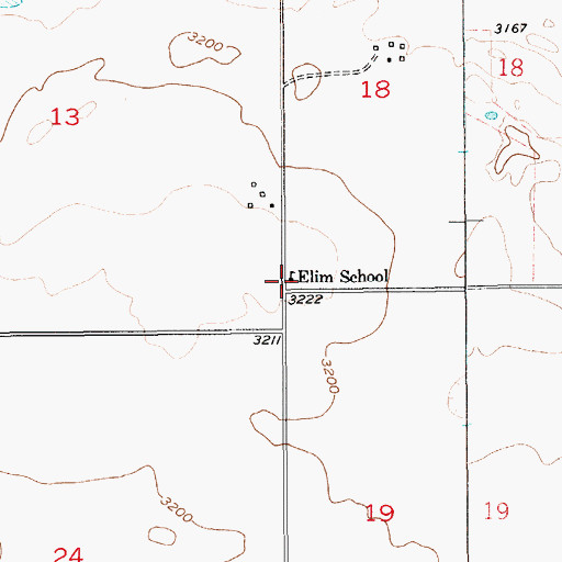 Topographic Map of Elim School (historical), MT