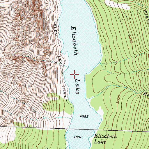 Topographic Map of Elizabeth Lake, MT