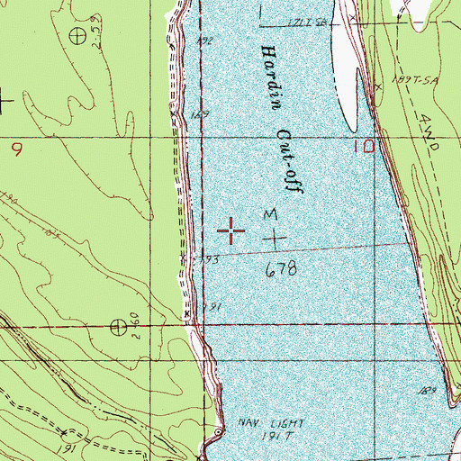 Topographic Map of Hardin Cut-Off, AR