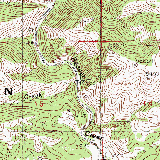 Topographic Map of Elk Creek, MT