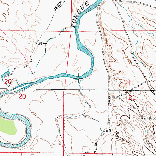 Topographic Map of Elk Creek, MT