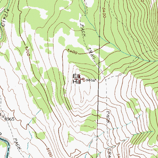 Topographic Map of Elk Hill, MT