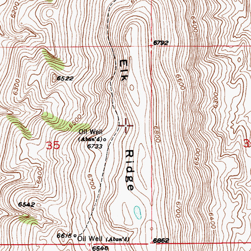 Topographic Map of Elk Ridge, MT