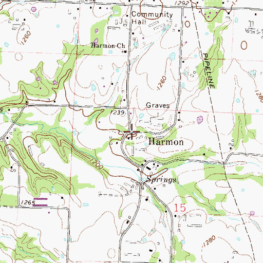 Topographic Map of Harmon, AR