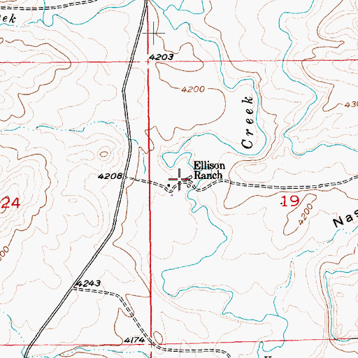 Topographic Map of Ellison Ranch, MT
