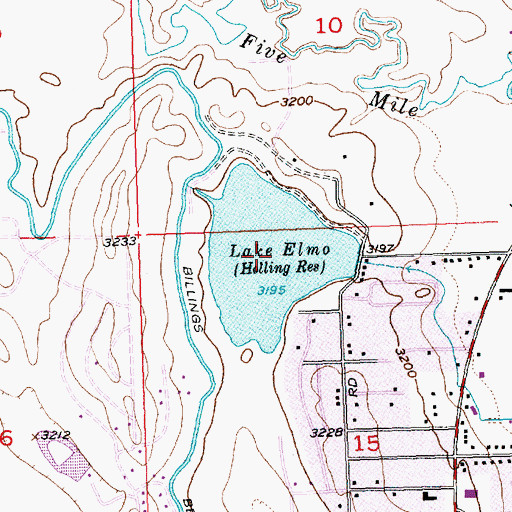 Topographic Map of Lake Elmo, MT