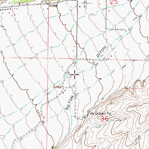Topographic Map of Elser Tilton Ditch, MT