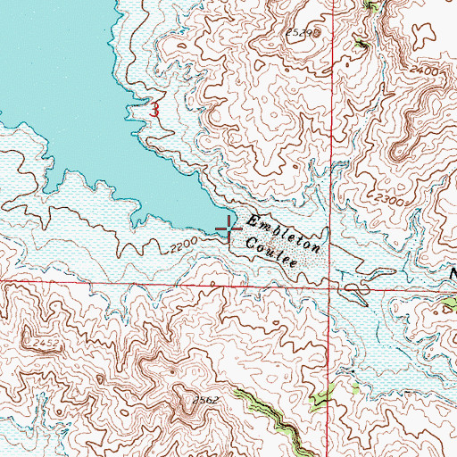 Topographic Map of Embleton Coulee, MT