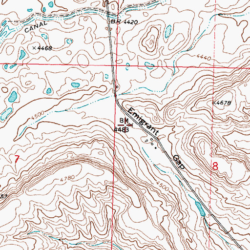 Topographic Map of Emigrant Gap, MT