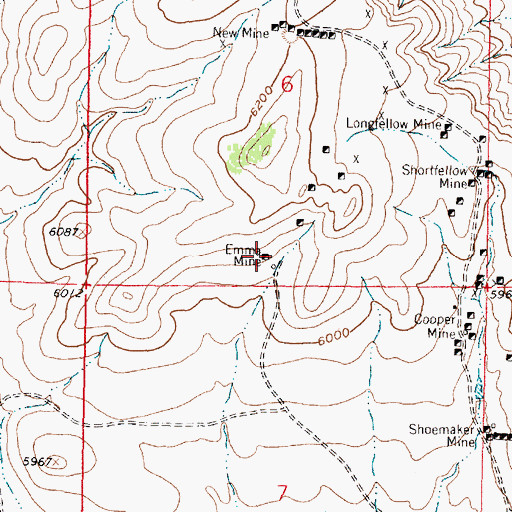 Topographic Map of Emma Mine, MT