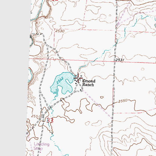 Topographic Map of Emond Ranch, MT