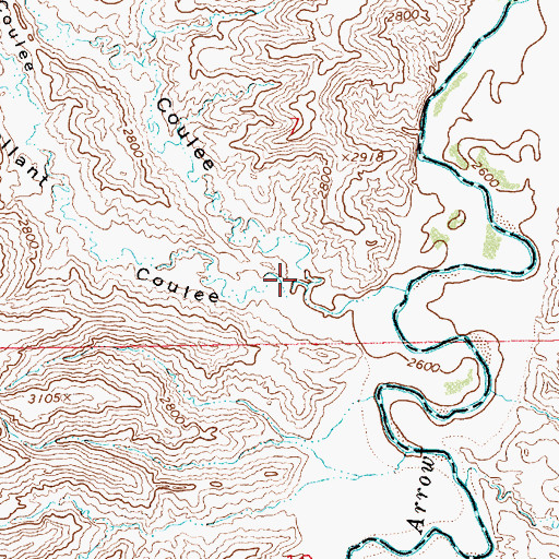 Topographic Map of Engellant Coulee, MT