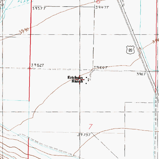 Topographic Map of Erickson Ranch, MT