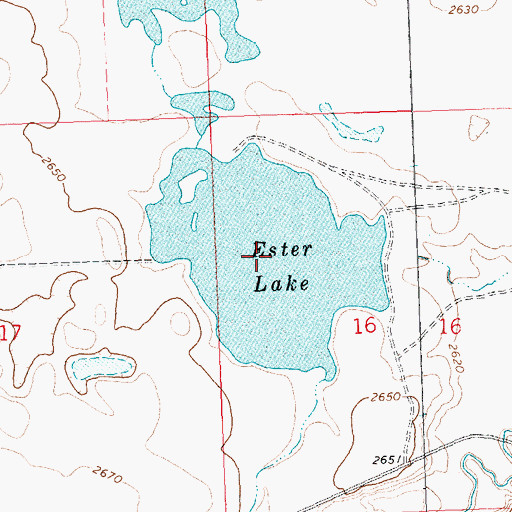 Topographic Map of Ester Lake, MT