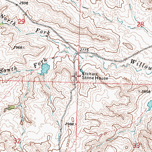Topographic Map of Etchart Stone House, MT