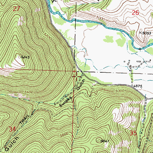 Topographic Map of Eureka Gulch, MT