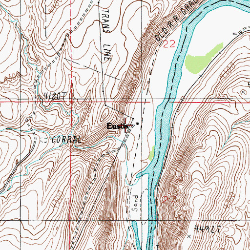 Topographic Map of Eustis, MT