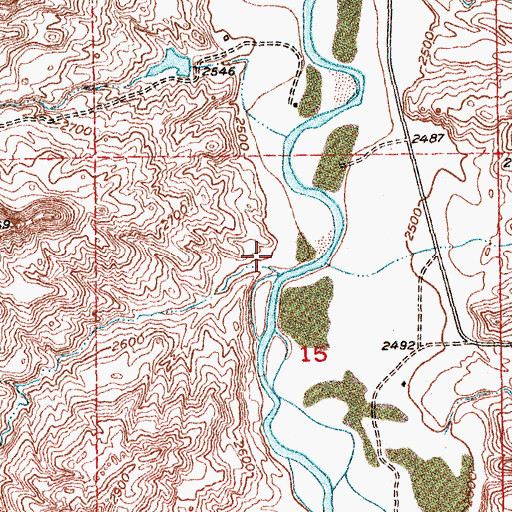 Topographic Map of Evers Coulee, MT