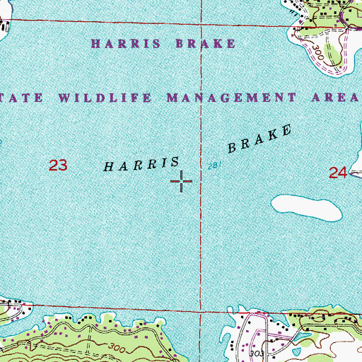 Topographic Map of Harris Brake, AR