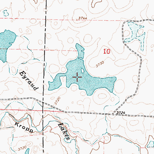 Topographic Map of Eyraud Lakes, MT