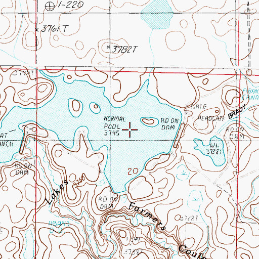 Topographic Map of Eyraud Lakes, MT