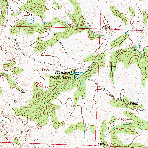 Topographic Map of Ezekial Reservoir, MT
