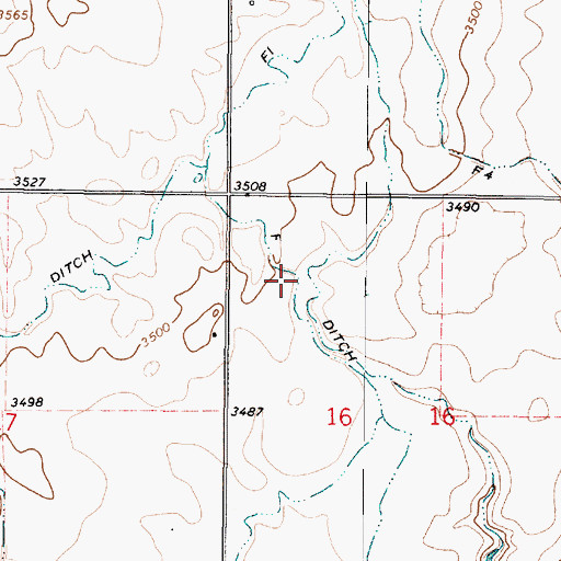 Topographic Map of F Ditch, MT