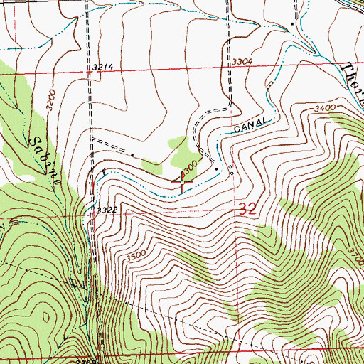 Topographic Map of F Mission Canal, MT