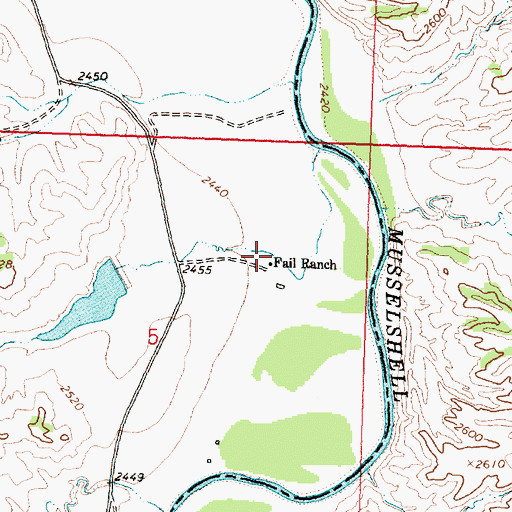 Topographic Map of Fail Ranch, MT