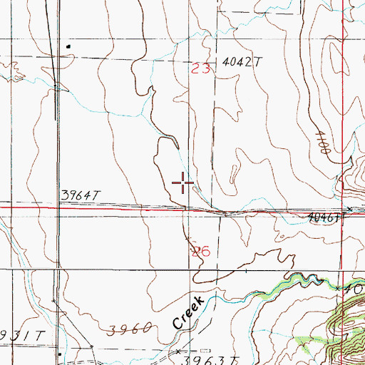 Topographic Map of Fairchild Ditch, MT