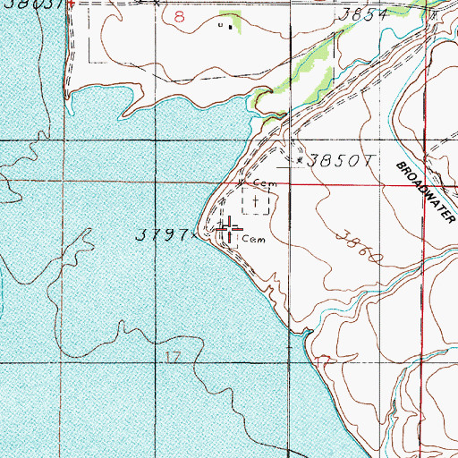 Topographic Map of Fairview Cemetery, MT