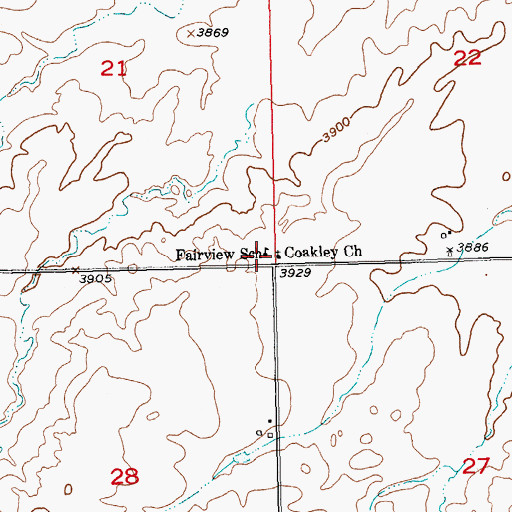 Topographic Map of Fairview (historical), MT