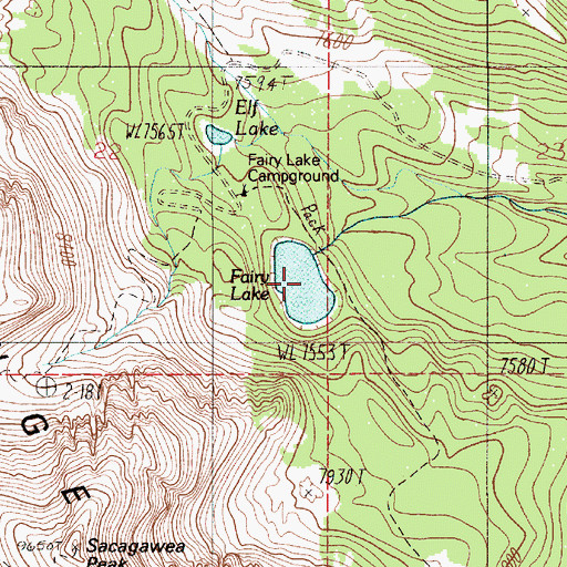 Topographic Map of Fairy Lake, MT