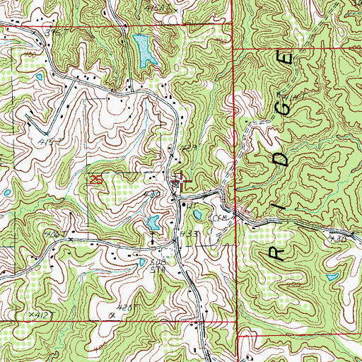 Topographic Map of Harris Chapel Baptist Church, AR