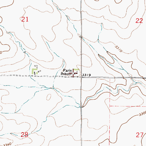 Topographic Map of Faris School (historical), MT