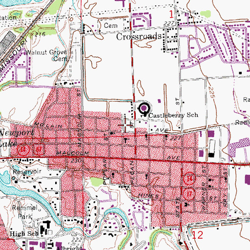 Topographic Map of Harris Hospital, AR
