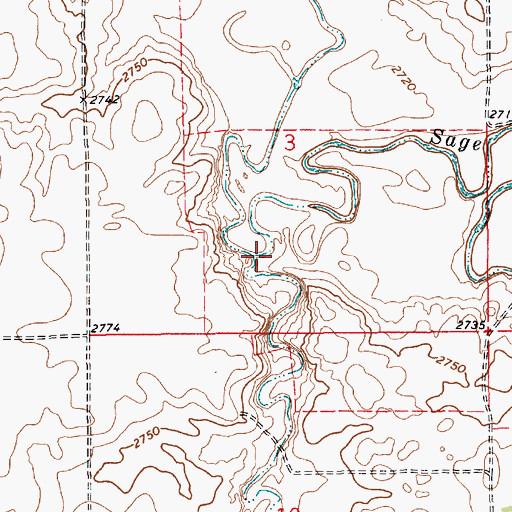 Topographic Map of Faulkners Coulee, MT