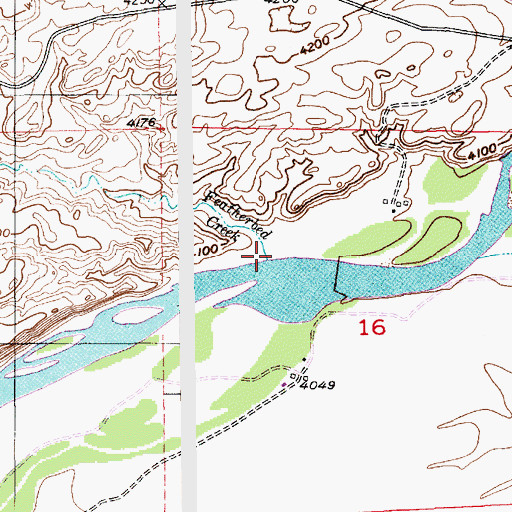 Topographic Map of Featherbed Creek, MT