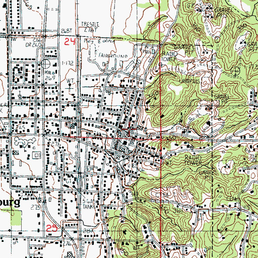 Topographic Map of Harrisburg, AR