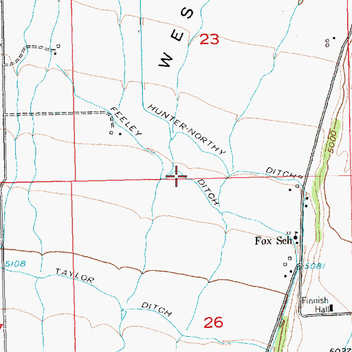 Topographic Map of Feeley Ditch, MT