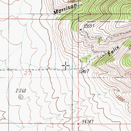 Topographic Map of Felix Canyon, MT