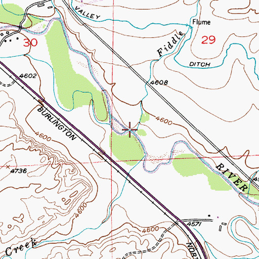 Topographic Map of Fiddle Creek, MT