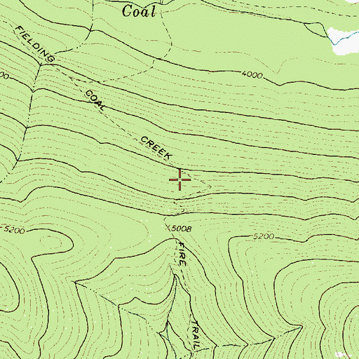 Topographic Map of Fielding Coal Creek Fire Trail, MT