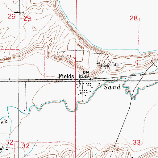 Topographic Map of Fields, MT