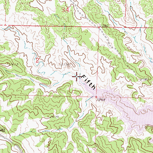 Topographic Map of Fifth Coulee, MT