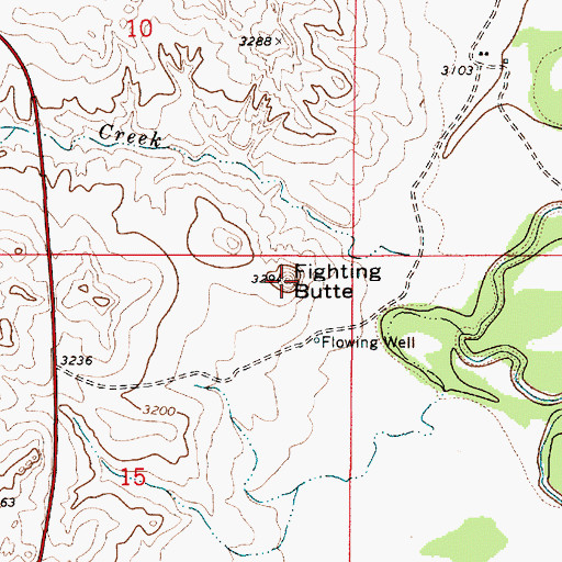 Topographic Map of Fighting Butte, MT
