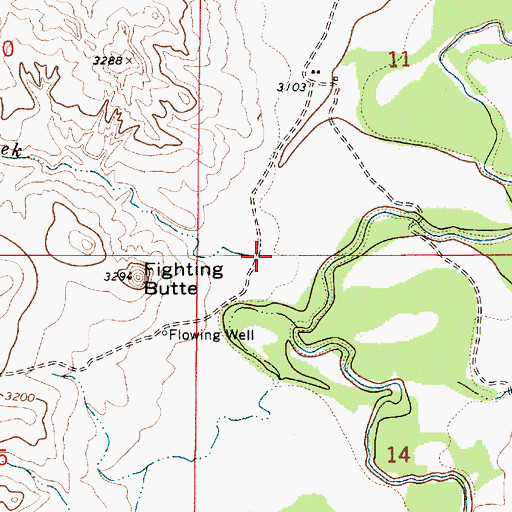 Topographic Map of Fighting Butte Creek, MT